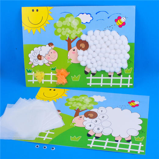 幼儿园课堂手工DIY搓纸小绵羊材料包 商品图2
