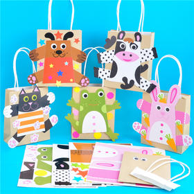 幼儿园课堂手工DIY新动物手提袋纸袋材料包