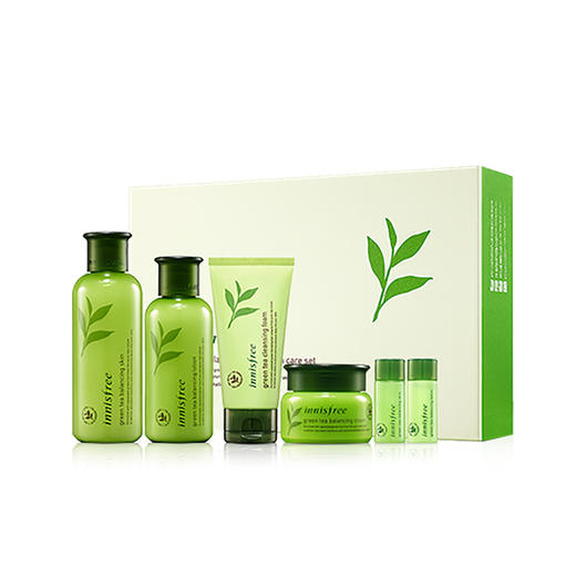 innisfree悦诗风吟绿茶平衡水乳液4件套装补水护肤