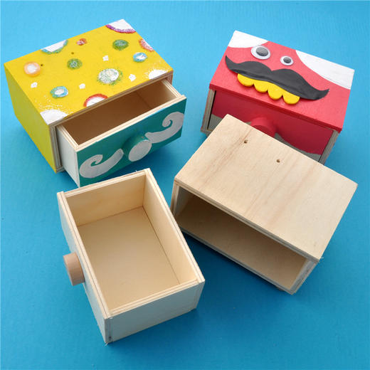 幼儿园课堂手工DIY白胚木质抽屉材料包 商品图3