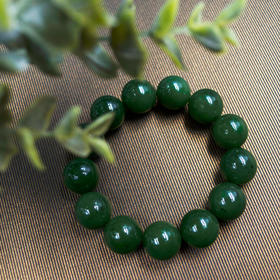 【复古】和田玉（碧玉）玉珠手串