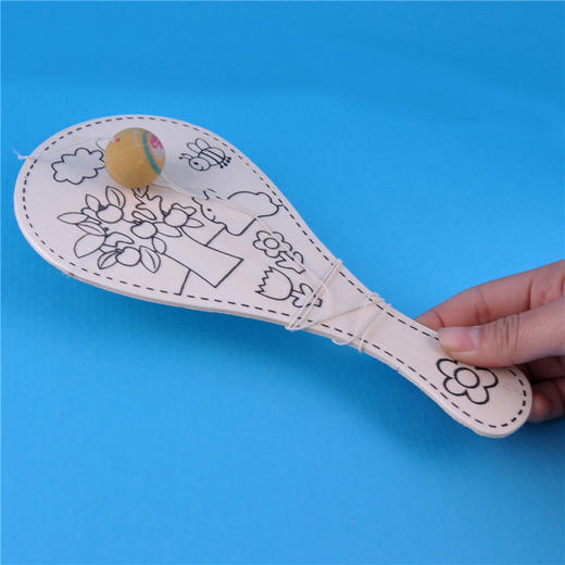幼儿园课堂手工DIY木质手绘球拍材料包 商品图1