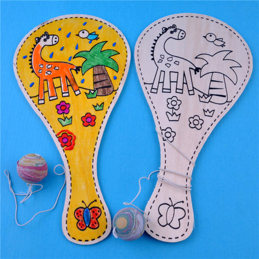 幼儿园课堂手工DIY木质手绘球拍材料包 商品图11