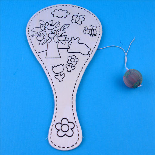 幼儿园课堂手工DIY木质手绘球拍材料包 商品图2