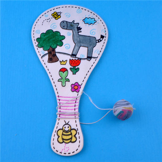 幼儿园课堂手工DIY木质手绘球拍材料包 商品图12