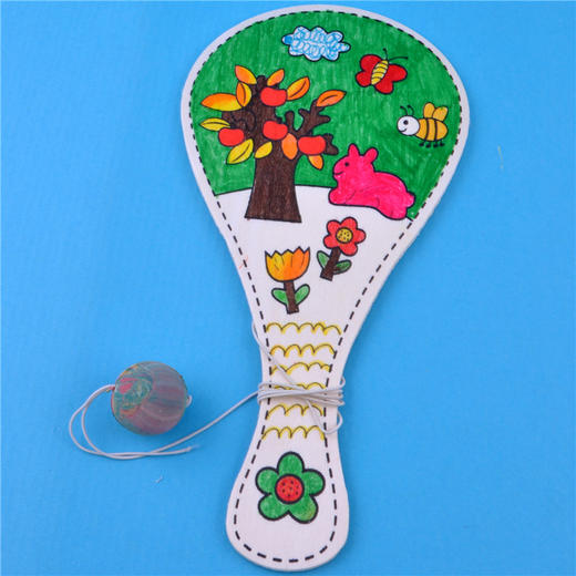 幼儿园课堂手工DIY木质手绘球拍材料包 商品图10