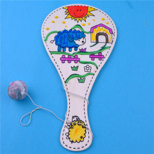 幼儿园课堂手工DIY木质手绘球拍材料包 商品图6