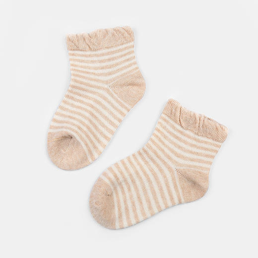 宝宝彩棉袜 天然彩棉纤维 传统手工缝头 蓬松弹力宽松袜口（6双） 商品图1