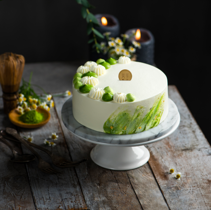 抹茶红豆奶油蛋糕