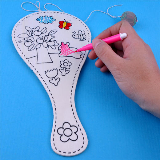 幼儿园课堂手工DIY木质手绘球拍材料包 商品图4