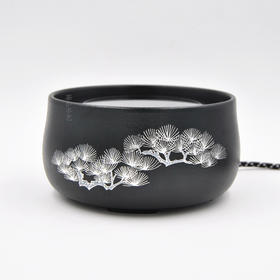 莺歌烧 黑底银松炉