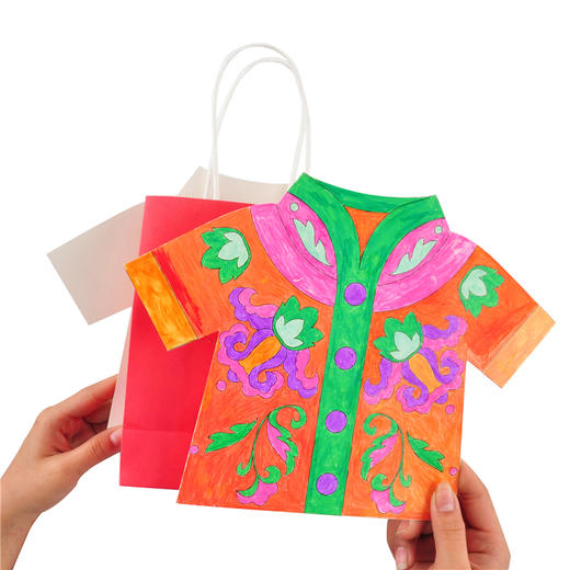 幼儿园课堂手工DIY绘画中国服装卡纸材料包 商品图8