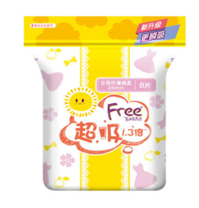 Free日用纤薄绵柔卫生巾240mm8片装