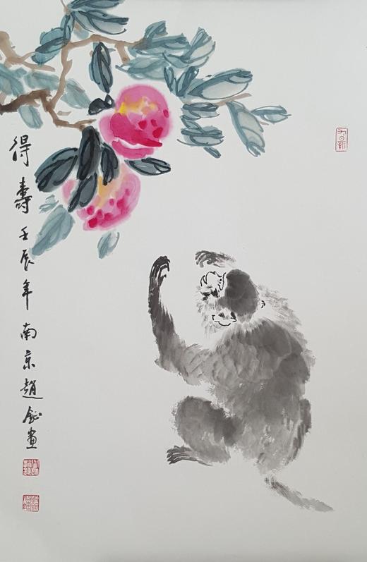 赵钲-真迹-花鸟画《得寿》 办公室 书房 客厅 商品图1