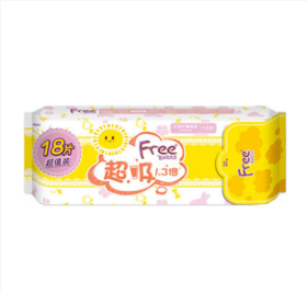 Free厚吸1.3倍日用纤薄棉柔卫生巾240mm18片 特价