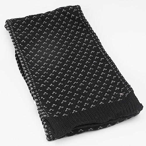 黑色针织长款保暖围巾毛线保暖围巾b17