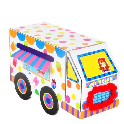 3D汽车 赛车校车雪糕车幼儿园课堂手工DIY创意手工材料包 商品图3