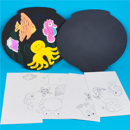 幼儿园课堂手工DIY创意手工，小鱼缸卡纸材料包 商品图0