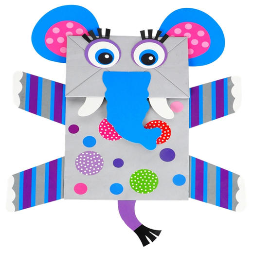 【美可—表演区】动物纸袋手偶材料包幼儿园课堂手工DIY创意手工 商品图1