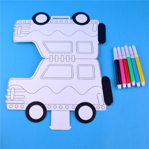 路面上的交通 幼儿园课堂手工DIY涂色小汽车创意手工 商品图7
