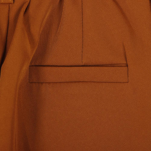 凡容m码焦糖色阔腿裤女高腰直筒复古九分休闲裤e42