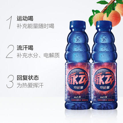 脉动炽能量运动饮料（蜜桃橙子味）500ml 商品图1