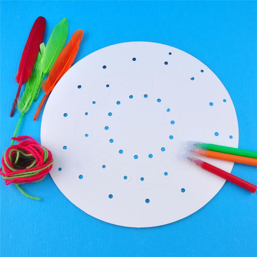 羽毛风铃MEi KE正品幼儿园手工制作装饰材料DIY绘画毛线缝制玩具 商品图2