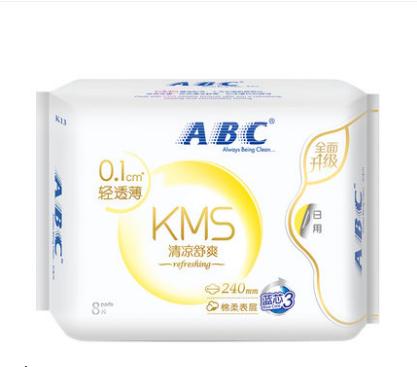 ABC轻透薄清凉舒爽棉柔日用卫生巾 240mm8片装 商品图0