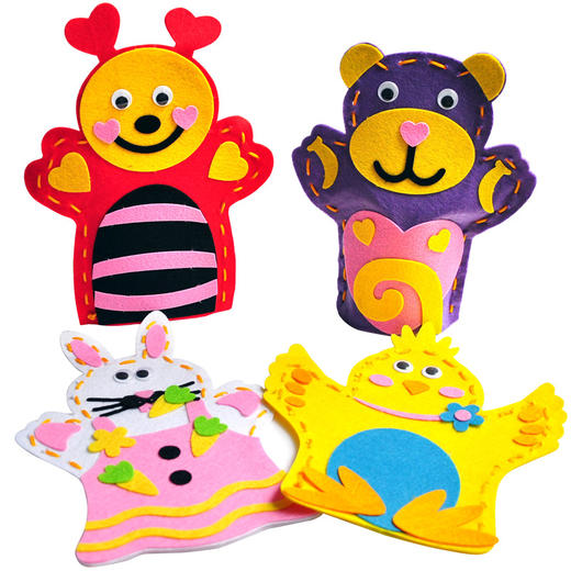幼儿园课堂手工DIY创意工具，不织布手偶材料包 商品图0