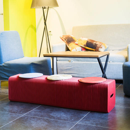 【八纸休闲长凳】创意凳子  牛皮纸 客厅茶几矮圆凳  儿童折叠百变 商品图0