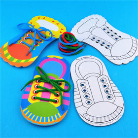 【美可—生活区】幼儿园课堂手工DIY创意手工 穿鞋带材料包