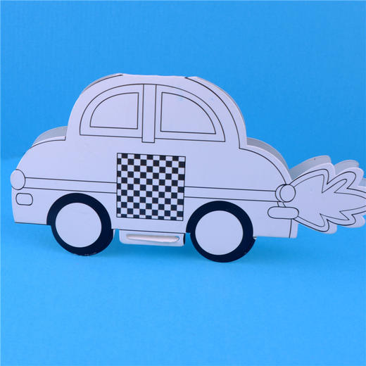路面上的交通幼儿园课堂手工diy涂色小汽车创意手工