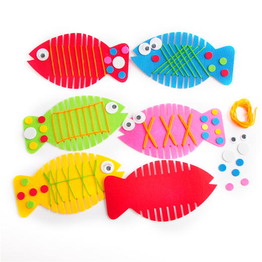 【美可—生活区】幼儿园课堂手工DIY，创意手工不织布鱼绕线板材料包 商品图0