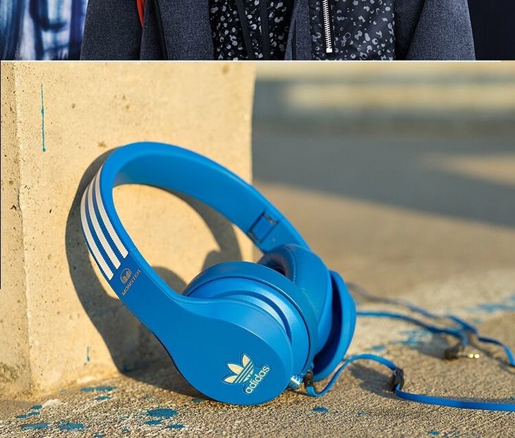 样机魔声monster阿迪达斯adidas头戴式运动线控耳机蓝色