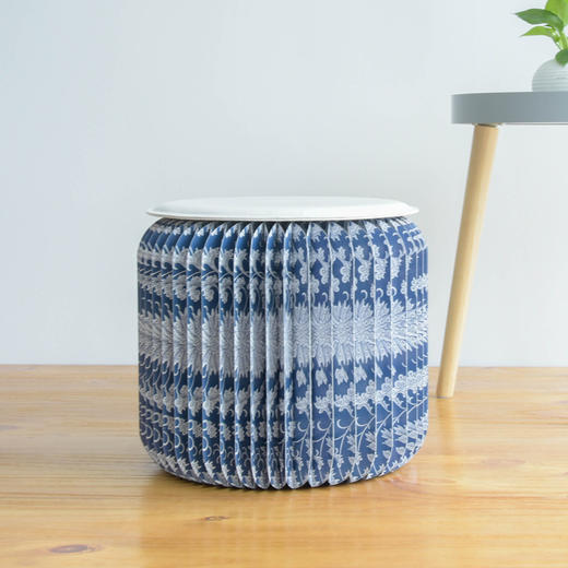十八纸 凳子时尚北欧客厅创意家用坐具矮凳子北欧圆凳 蓝印bai花凳 商品图2