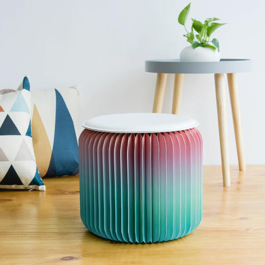 【折叠像一本书，打开是凳子】棉花糖微纸凳  日式创意家居棉花糖渐变色微纸凳，便携可折叠易收纳，独特的凳子独特的品味 商品图2