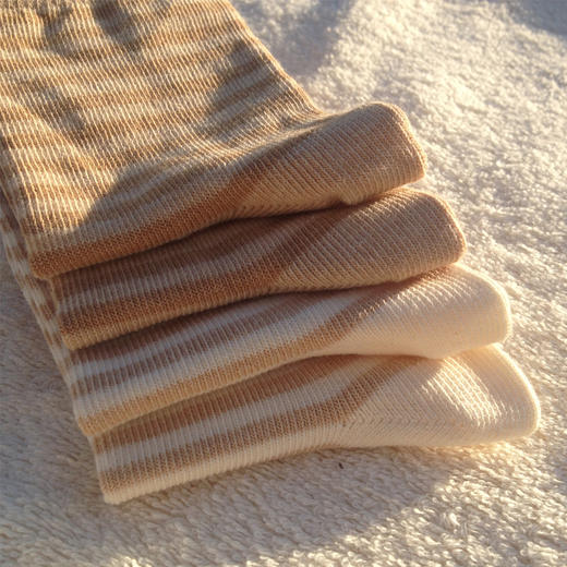 小亘 天然彩棉条纹童袜4双装 商品图4