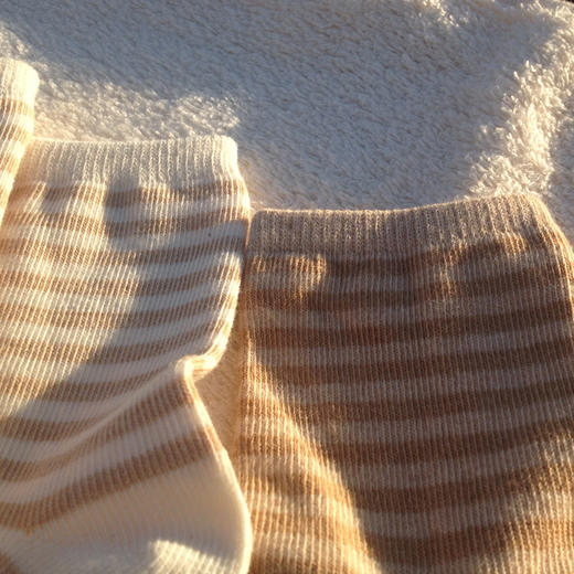 小亘 天然彩棉条纹童袜4双装 商品图5