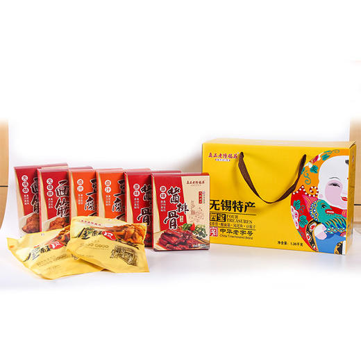 真正老陆稿荐无锡特产礼盒年货真空熟食四宝礼盒1360克 商品图1