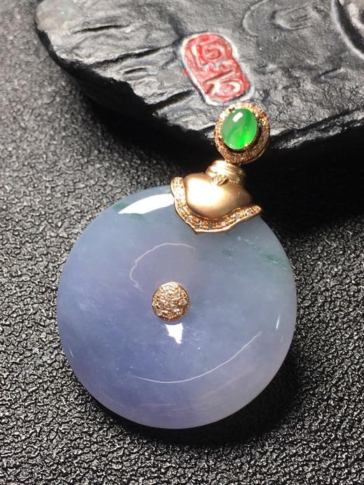 z1782翡翠冰种紫罗兰平安扣吊坠