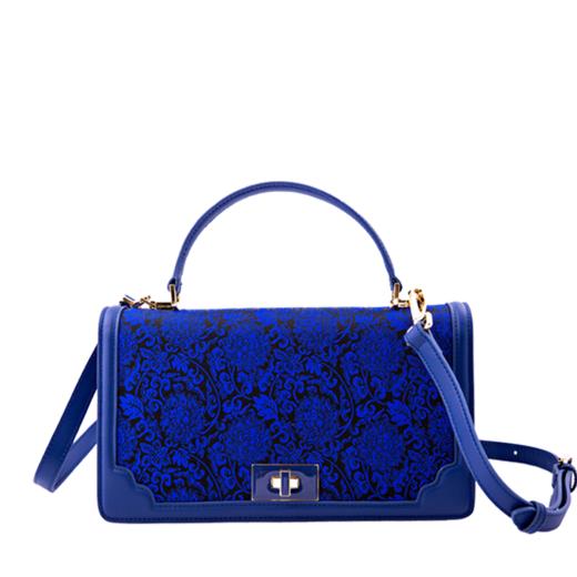 SAINTJOY/上久楷 女士宋锦拎包 缠枝纹 蓝色  红色 黑色 BWS16A0901 商品图0