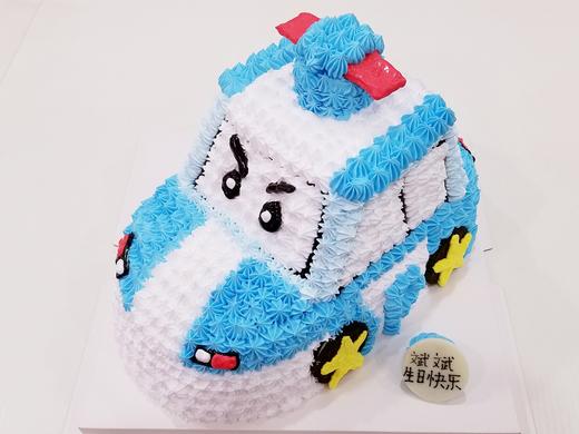 蓝白警车造型蛋糕