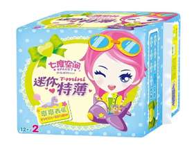 七度空间迷你特薄爽爽表层180mm迷你卫生巾14片