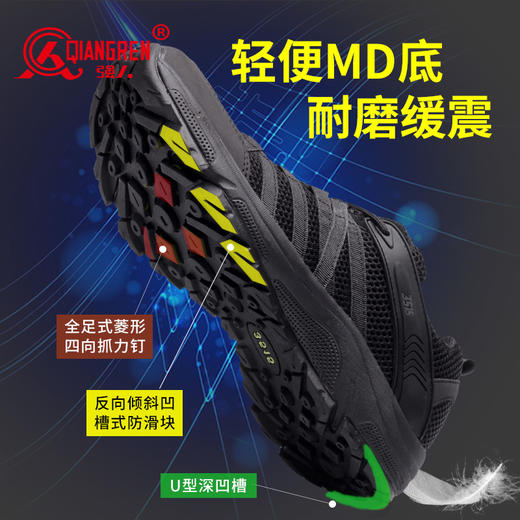 3515强人休闲跑步小黑鞋男舒适透气战术作训鞋户外轻便运动男鞋 TJ-ZZ09X 商品图3