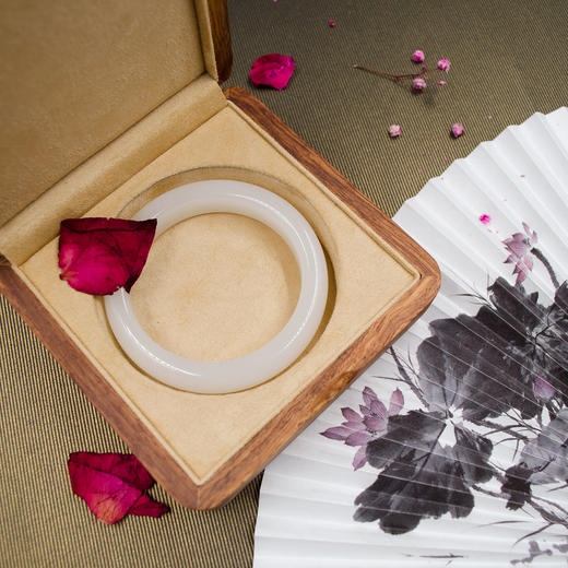 和田玉(羊脂玉)手镯--平安镯（圈口请备注留言） 商品图9