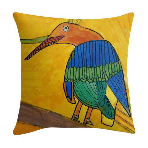 抱枕呆呆鸟心智障碍青少年绘画作品衍生品