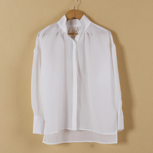 M码白色宽松立领通勤百搭衬衫B11