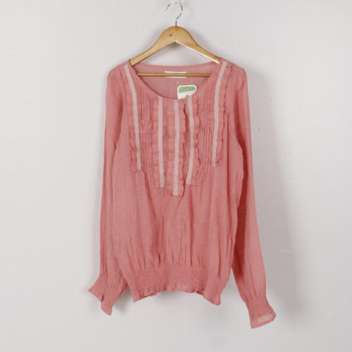 36码粉色夏季甜美宽松装洋气上衣长袖雪纺衬衫女E50 商品图0