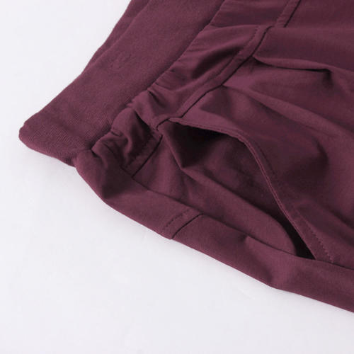 2XL码酒红色条纹短袖休闲运动套装B12 商品图6