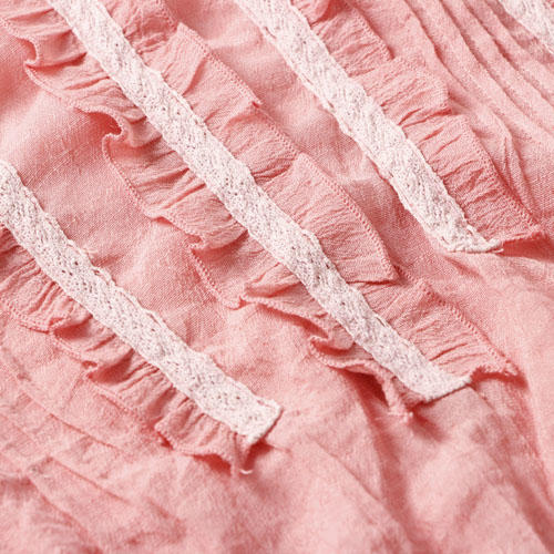 36码粉色夏季甜美宽松装洋气上衣长袖雪纺衬衫女E50 商品图1